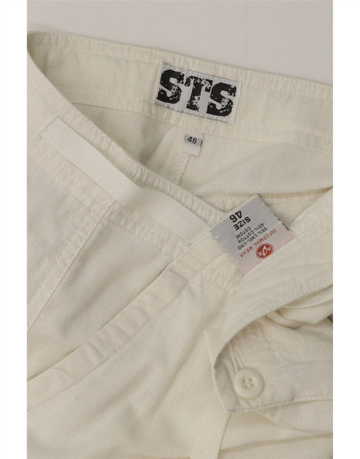 STS Bermudas para mujer IT 46 Large W32 Lino blanco