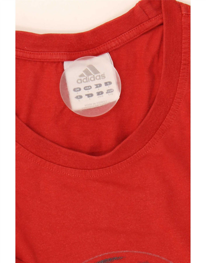 Adidas - Camiseta gráfica para hombre, talla grande, color rojo