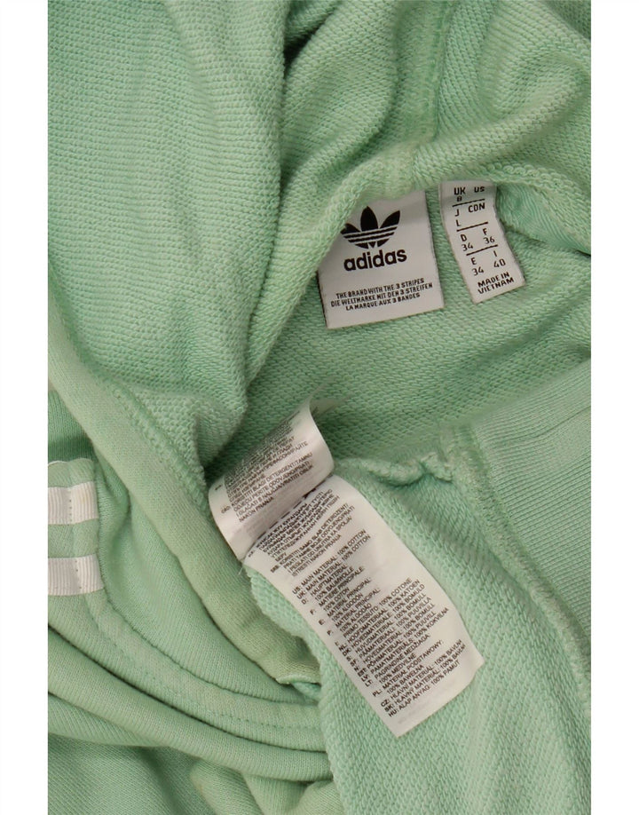 ADIDAS Jersey con capucha corta extragrande para mujer Reino Unido 8 Pequeño Algodón verde