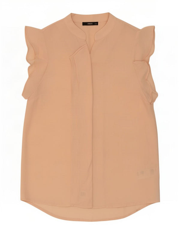 Oasis Blusa de manga corta para mujer UK 10 Small Pink Poliéster