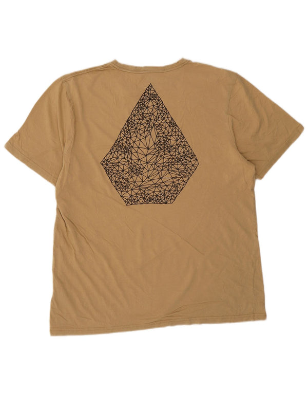Volcom Camiseta con gráfico de corte moderno para hombre, talla grande, algodón beige