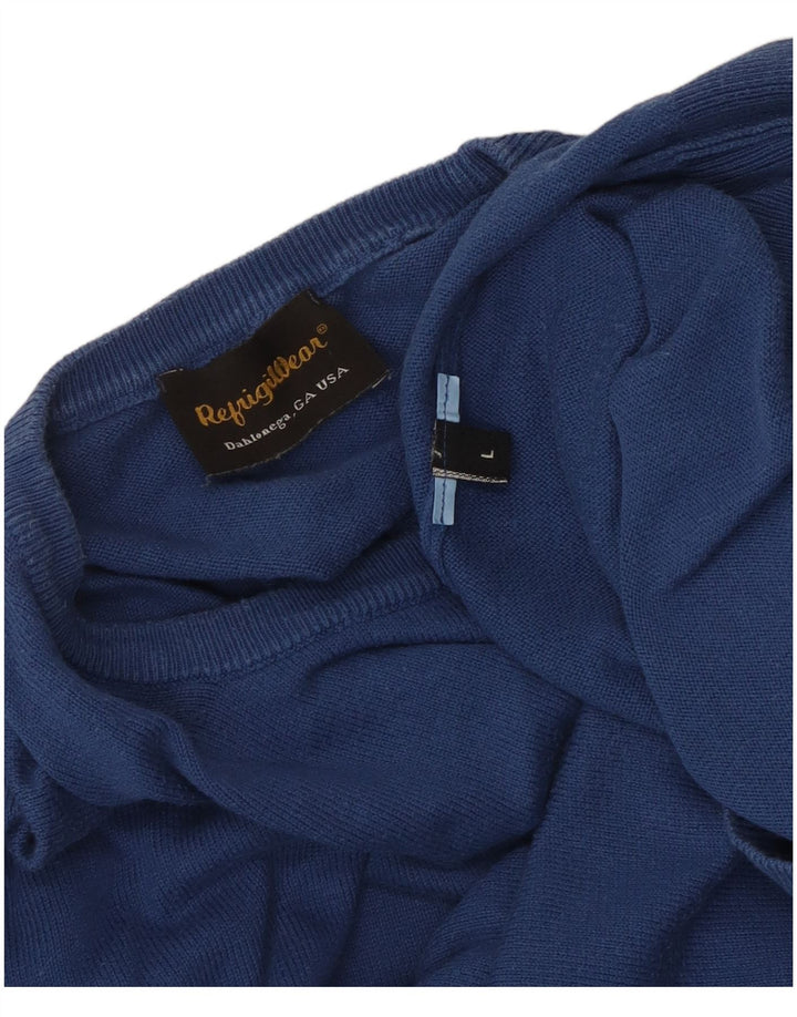 Refrigiwear - Jersey de cuello redondo para hombre, color azul grande