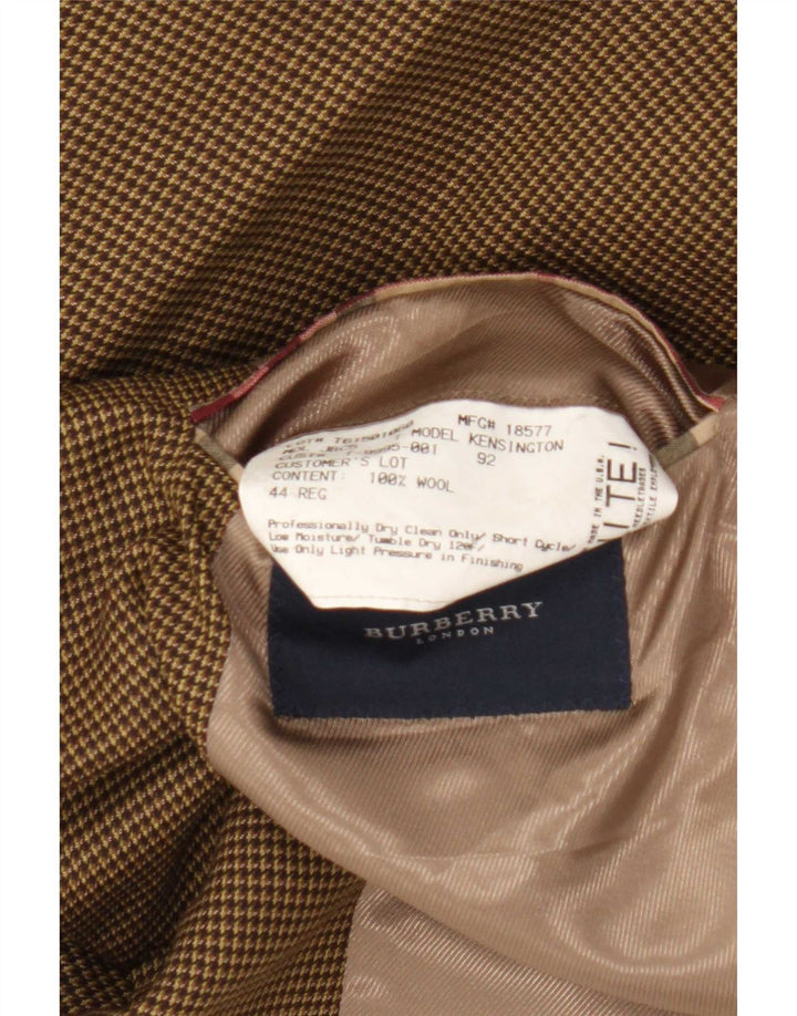 Burberry Chaqueta tipo blazer de 2 botones para hombre Reino Unido 44 Lana de pata de gallo marrón grande