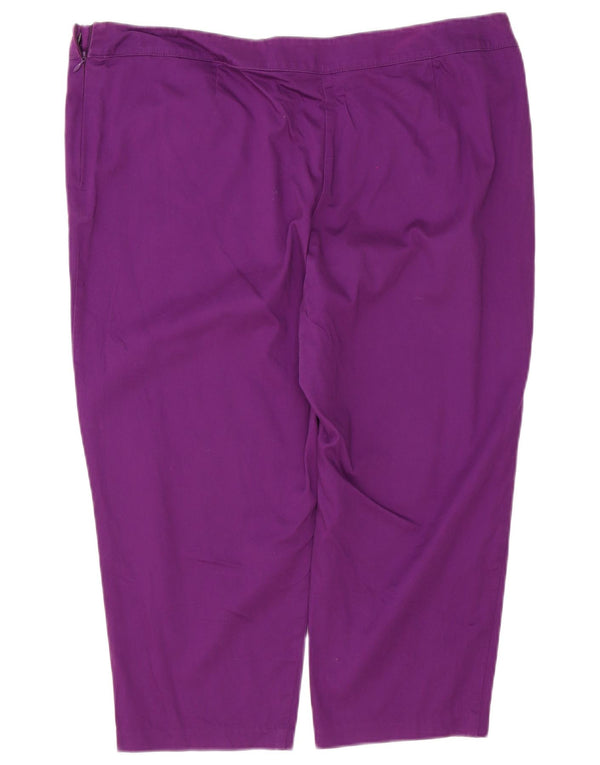 Marks & Spencer Bermudas para Mujer UK 20 2XL W40 Algodón Púrpura