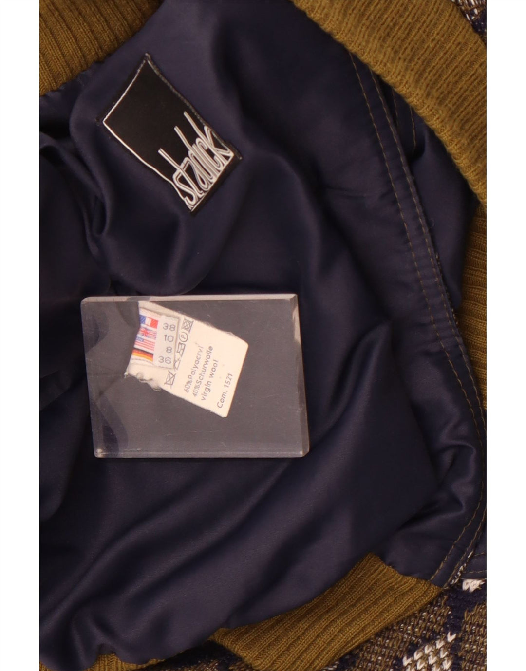 Stadick Chaqueta Bomber con Estampado Abstracto de Gran Tamaño para Mujer UK 10 Small Khaki