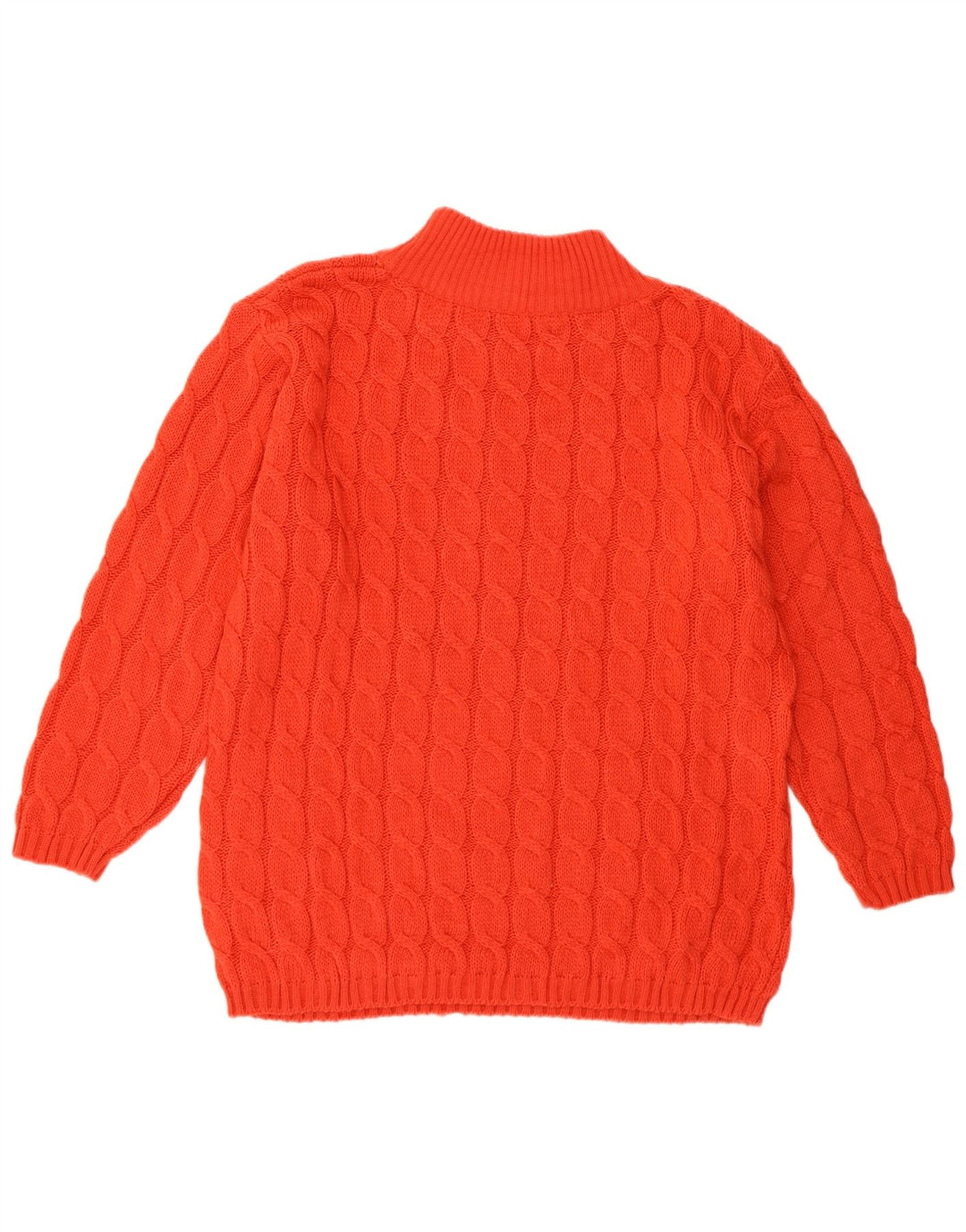 VINTAGE Mujer Cuello Tortuga Jersey Suéter Reino Unido 14 Lana Roja Mediana