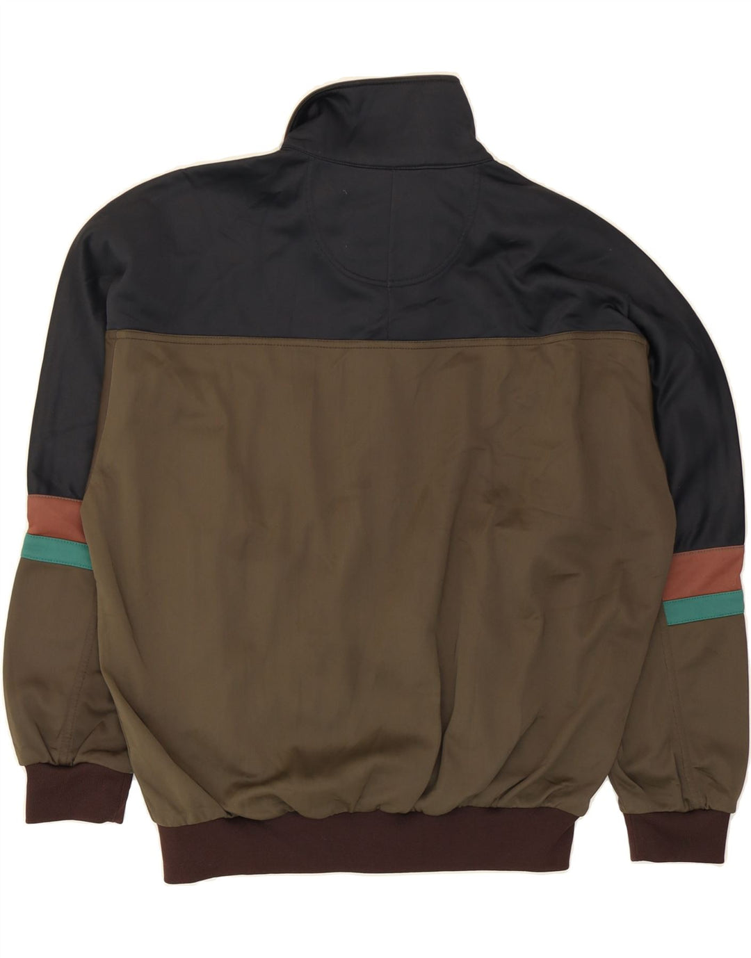 ASICS Chaqueta superior de chándal vintage para hombre IT 48 Bloque de color verde medio