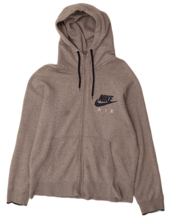 Nike Hombre Air Regular Fit Zip Sudadera con capucha XL Gris Algodón Deportes