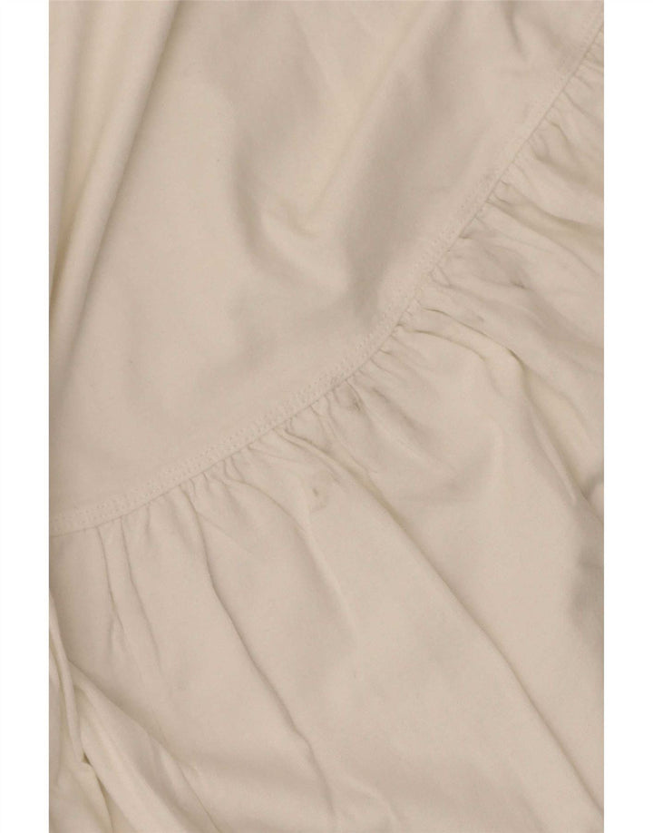 Zara Mujer Blusa Extragrande Top Reino Unido 10 Pequeño Algodón Blanco