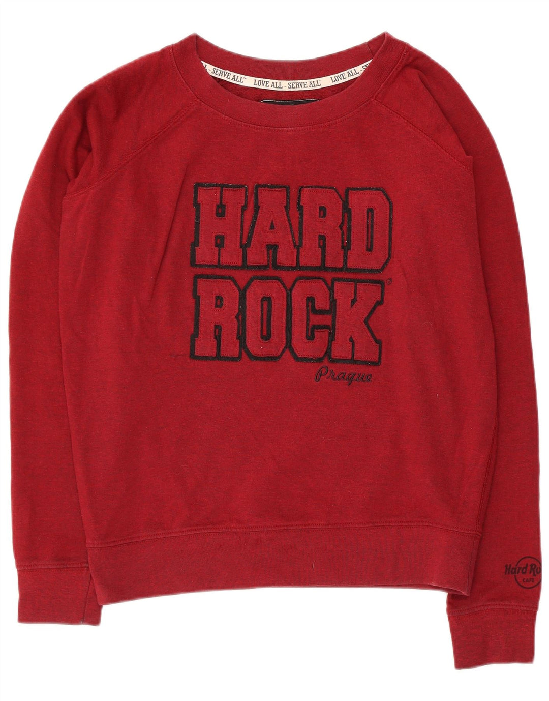 HARD ROCK CAFE Sudadera con gráfico de Praga para mujer, talla 40, talla grande, color rojo