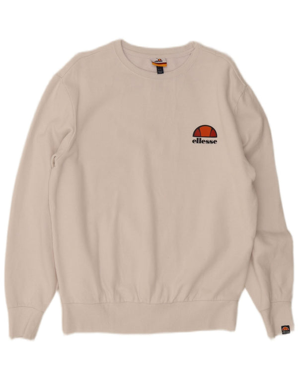 Ellesse Hombre Sudadera Jumper Large Blanco Algodón