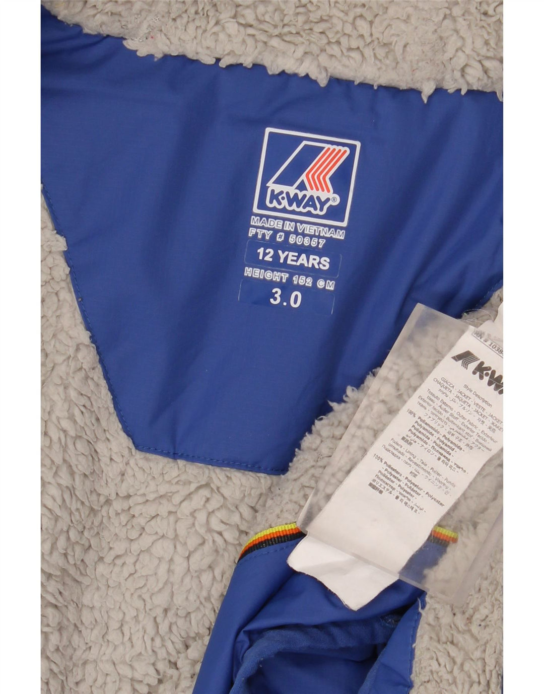 K-Way Chaqueta cortavientos con capucha para niño 11-12 años Poliamida azul