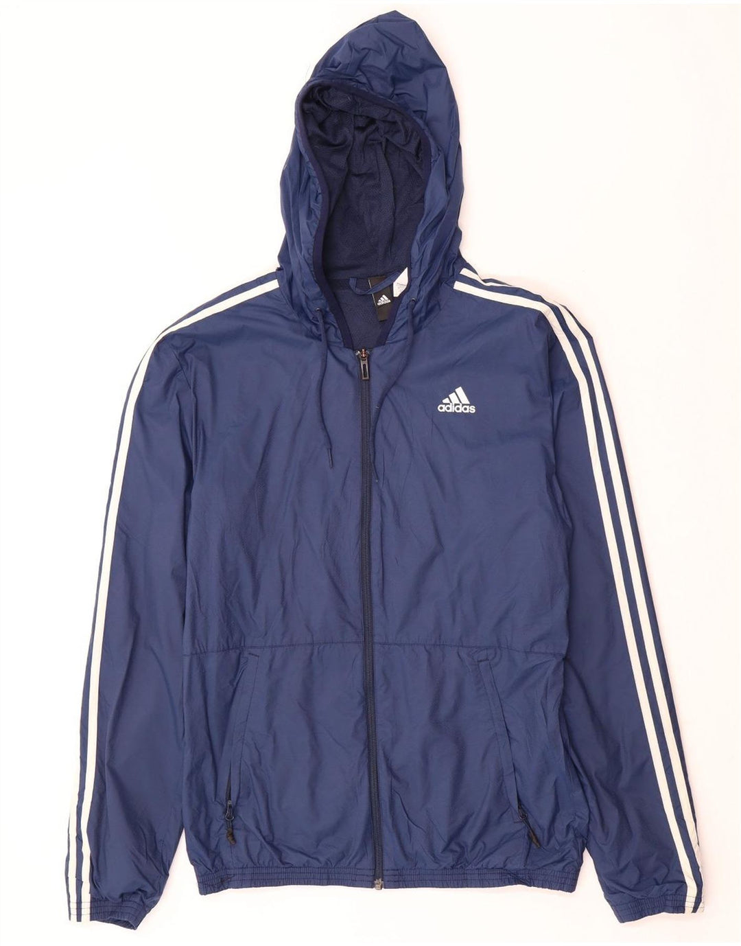 ADIDAS Chaqueta superior de chándal con capucha para hombre UK 36 Small Azul marino Poliéster