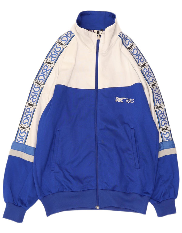 ASICS Chaqueta superior de chándal con gráfico para mujer IT 42 Medium Blue Colourblock