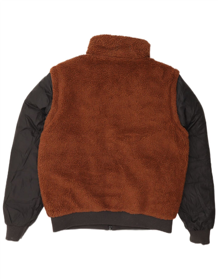 Calvin Klein Chaqueta Acolchada Reversible para Hombre UK 36 Small Marrón Colorblock