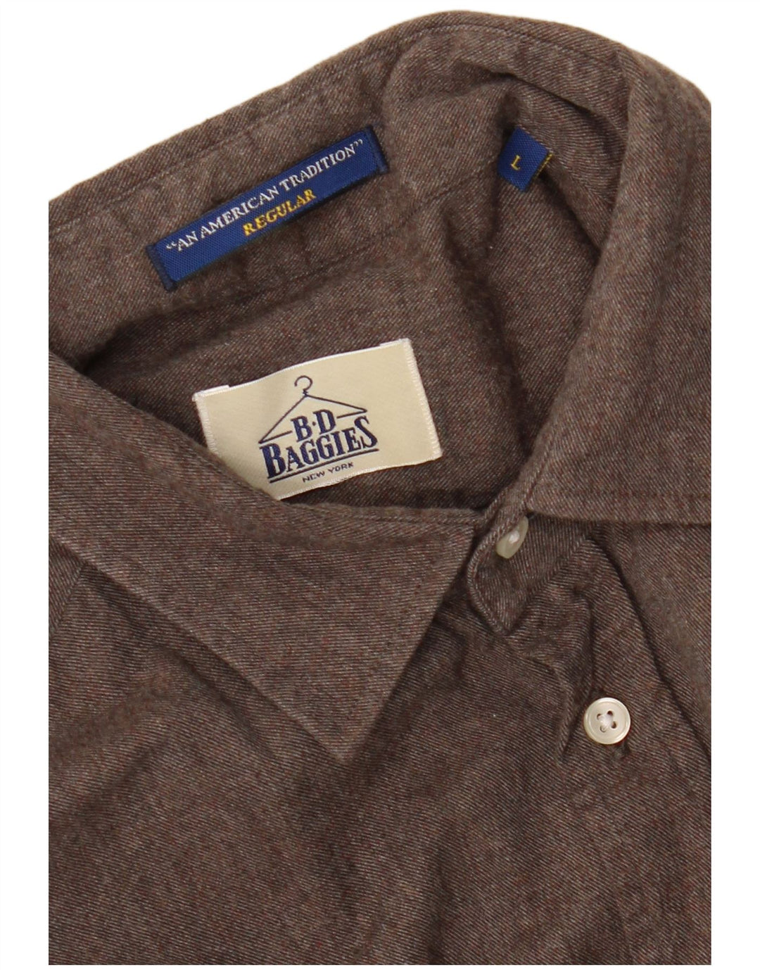 B.D. BAGGIES Camisa de franela de ajuste regular para hombre, talla grande, marrón