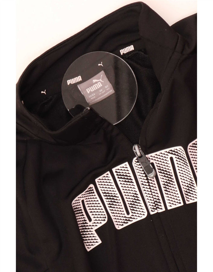 Puma - Chaqueta de chándal gráfica para niños, 11-12 años, color negro
