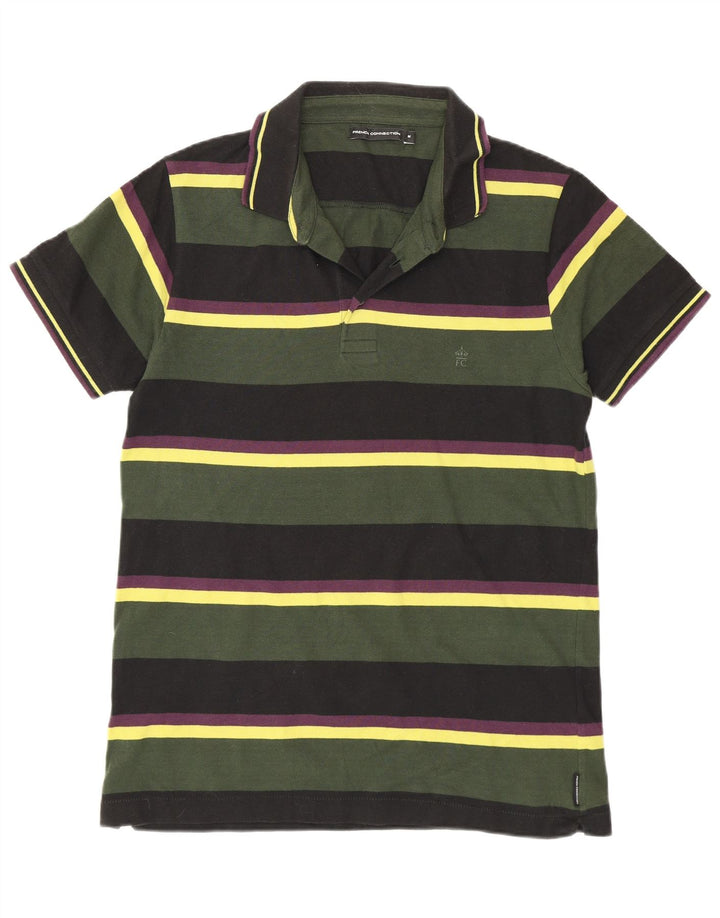 French Connection Polo de corte regular para hombre de algodón a rayas verde medio