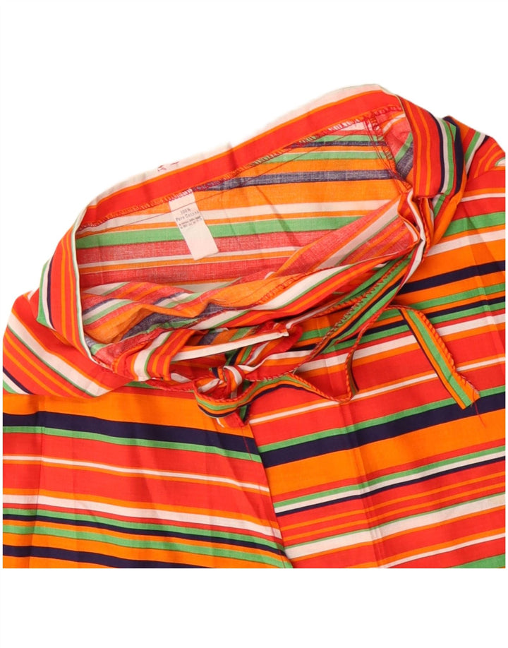 VINTAGE Falda cruzada para mujer W32 Algodón a rayas multicolor grande