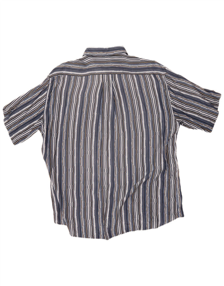 Tipo' S Camisa de manga corta para hombre 2XL Azul marino Rayas diplomáticas