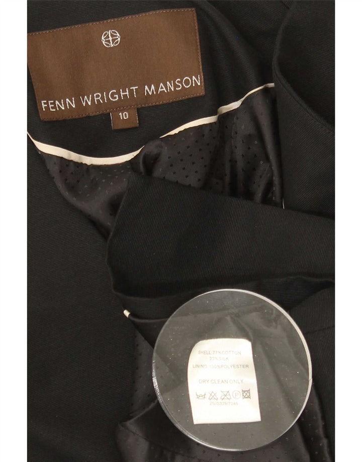 Fenn Wright Manson Chaqueta Bolero Abierta para Mujer UK 10 Small Black Cotton