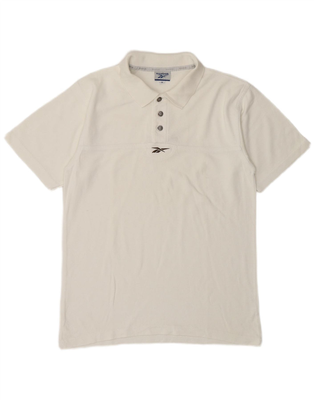 Polo Reebok Hombre Mediano Blanco Algodón