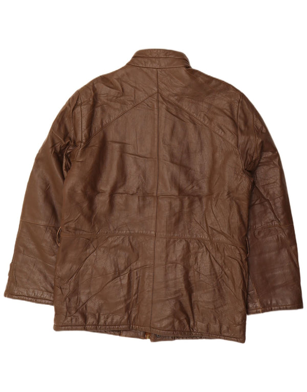 VINTAGE Chaqueta de cuero para hombre IT 52 XL Cuero marrón