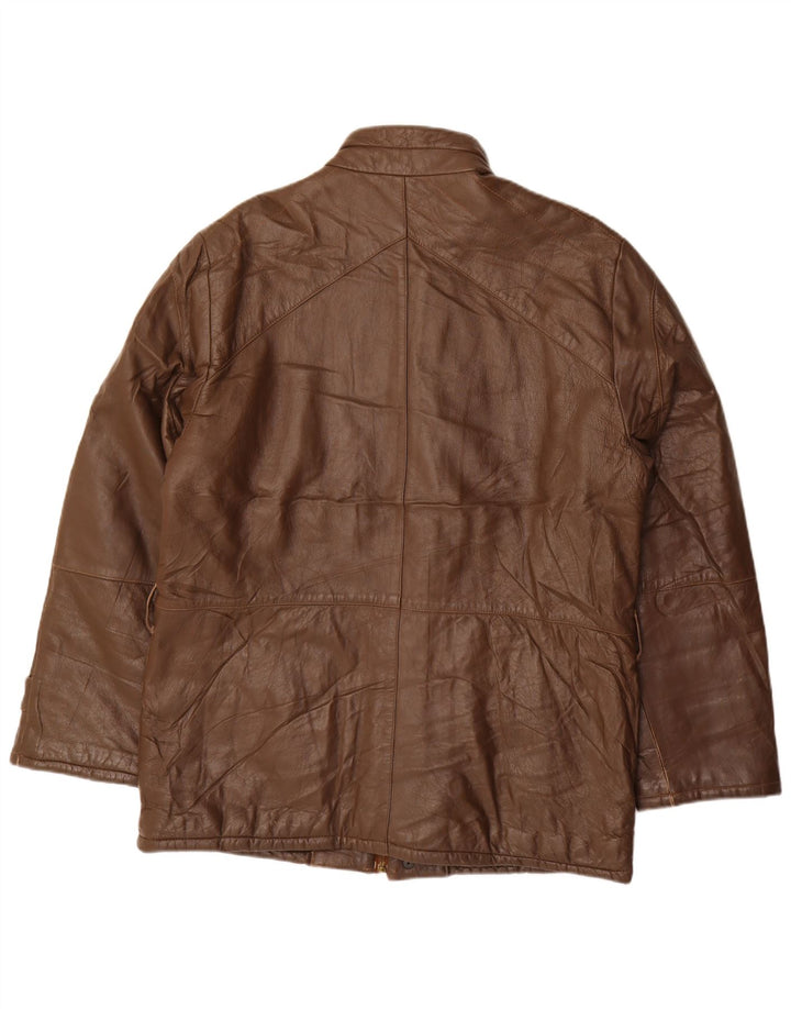 VINTAGE Chaqueta de cuero para hombre IT 52 XL Cuero marrón