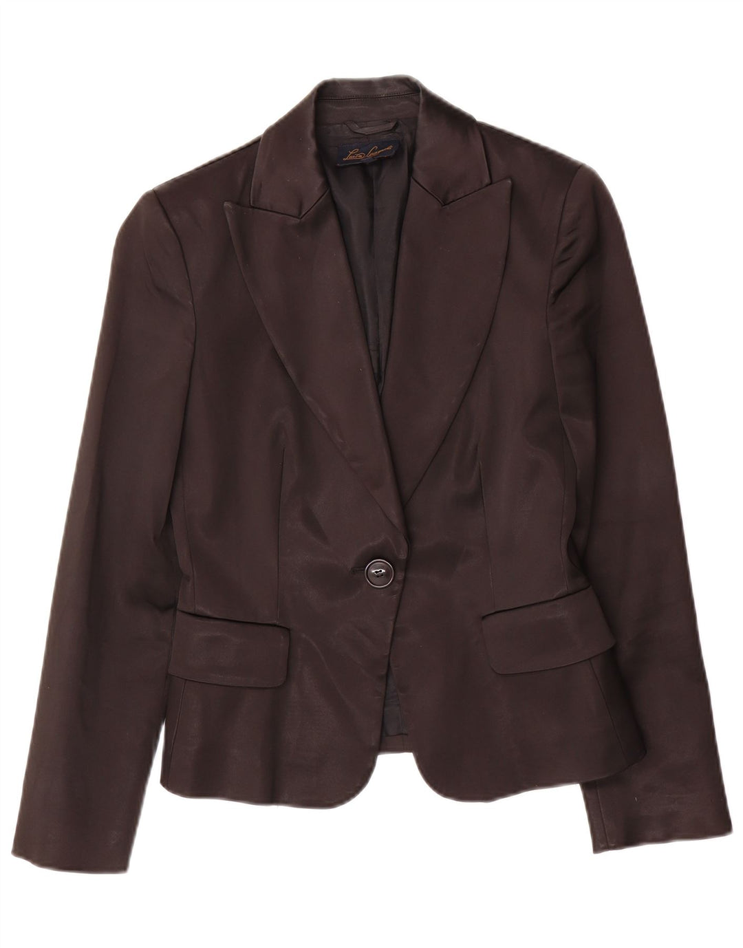 Luisa Spagnoli Chaqueta tipo blazer con 1 botón para mujer IT 42 Acetato negro mediano
