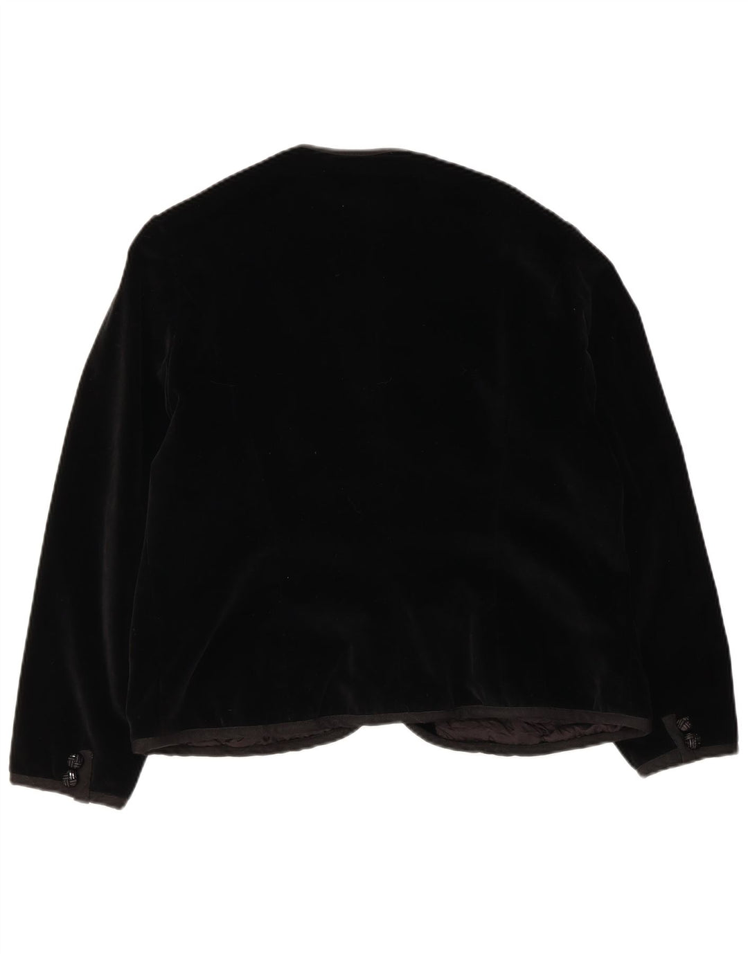 Vintage mujer 5 botones terciopelo Blazer chaqueta Reino Unido 14 medio negro