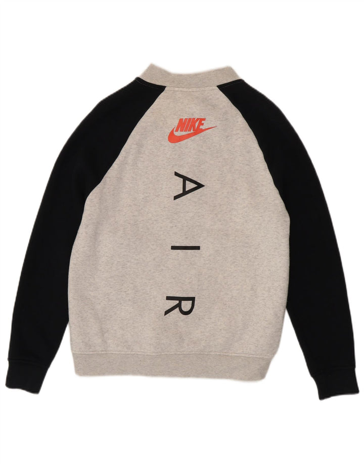 Nike - Chaqueta de chándal con gráfico para hombre, talla pequeña, algodón gris con bloques de color