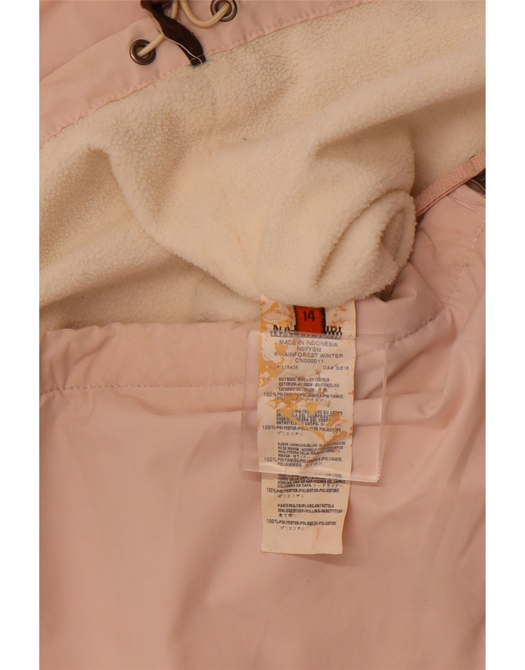 NAPAPIJRI Chaqueta anorak con capucha y gráfico para niña 13-14 años Poliéster rosa