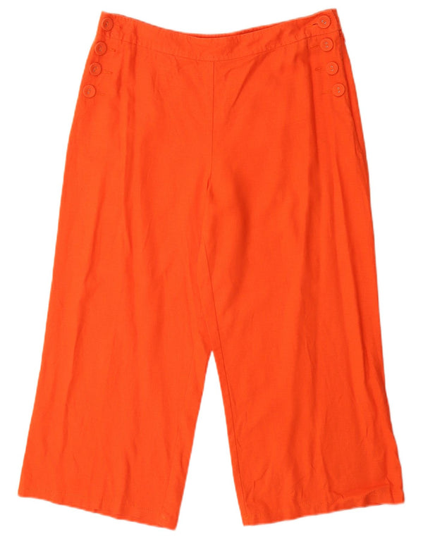 Marks & Spencer Pantalones Capri para Mujer UK 12 Medium W30 L23 Lino Naranja