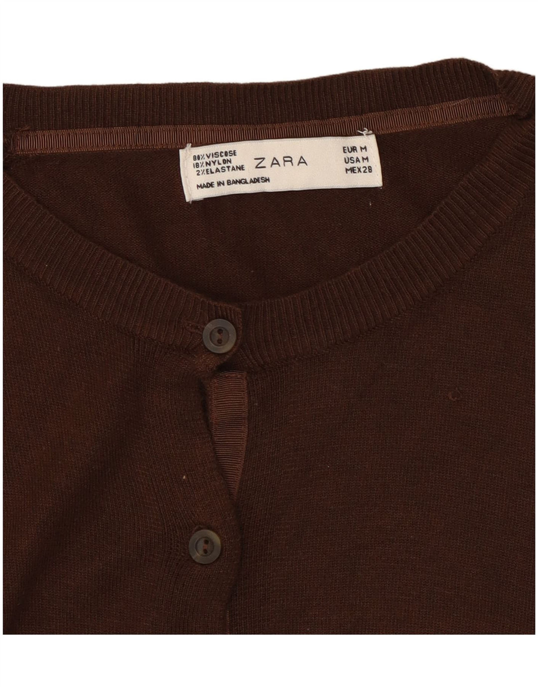 Zara Mujer Cárdigan Suéter UK 44 Marrón Medio