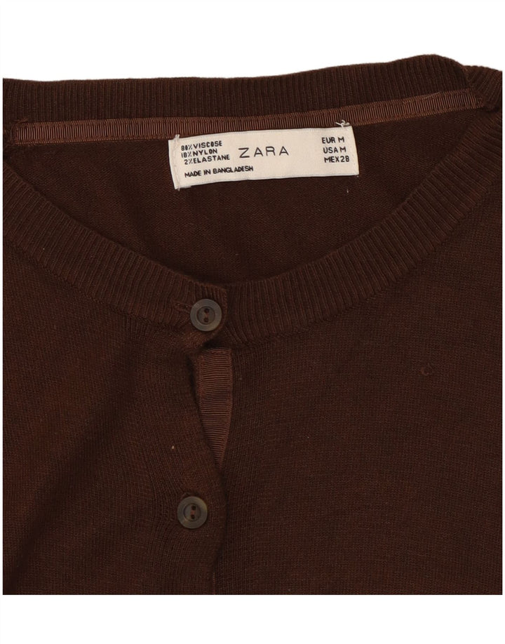Zara Mujer Cárdigan Suéter UK 44 Marrón Medio
