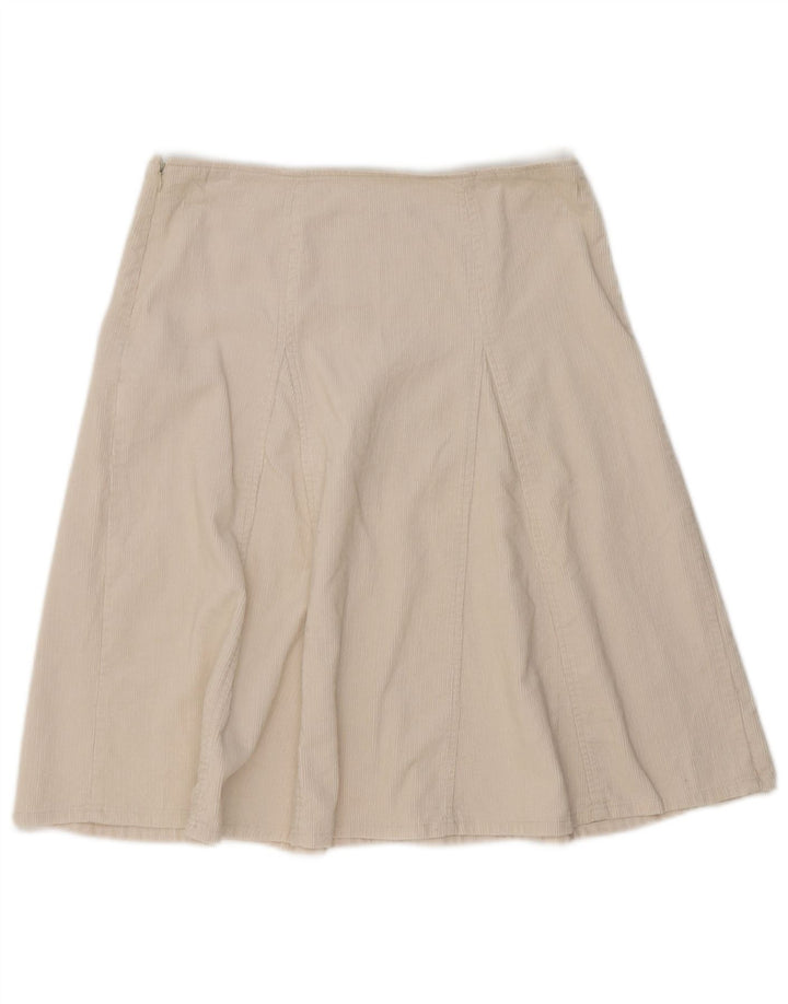 Zara Mujer Falda De Pana Mediana W32 Blanco