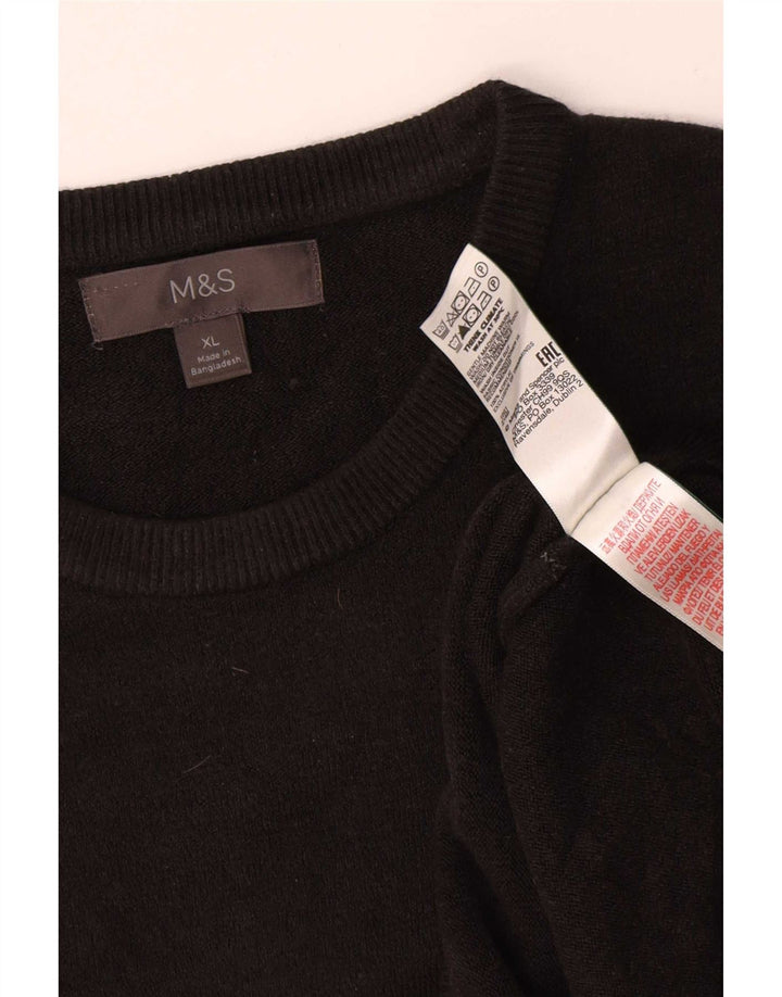 Marks & Spencer Jersey de Cuello Redondo para Hombre XL Acrílico Negro