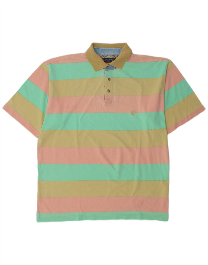 PETER HADLEY Polo para hombre XL Algodón a rayas multicolor