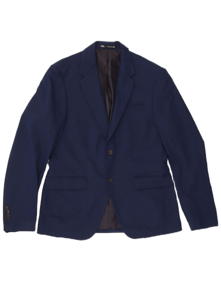 Zara Chaqueta tipo blazer de 2 botones para hombre EU 50 Mediano Azul marino Poliéster