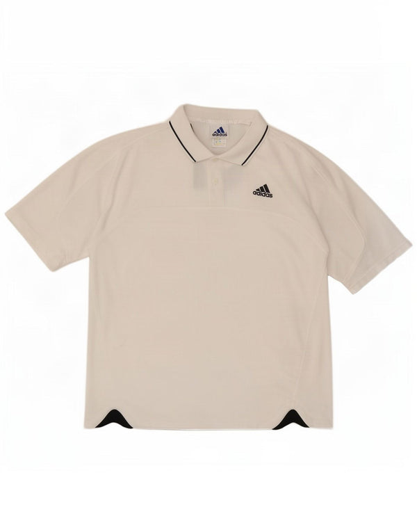 Adidas Polo para hombre UK 44/46 Large Blanco Poliéster