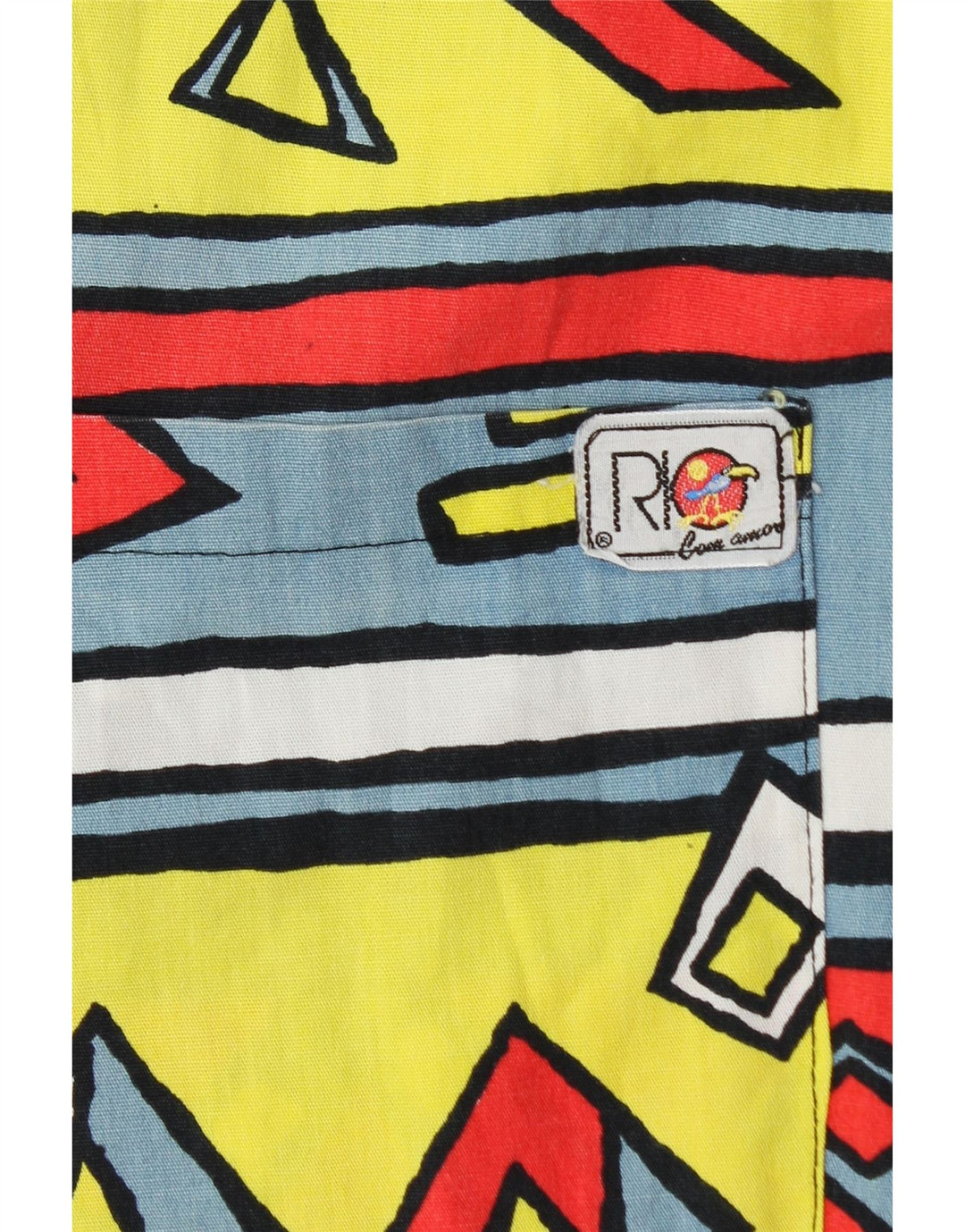 Camisa Rio De Manga Corta Para Hombre De Algodón Geométrico Multicolor Grande