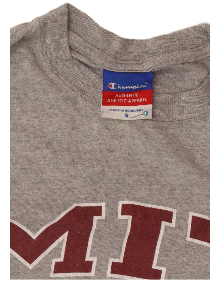 Champion Top gráfico para hombre de manga larga de algodón gris pequeño