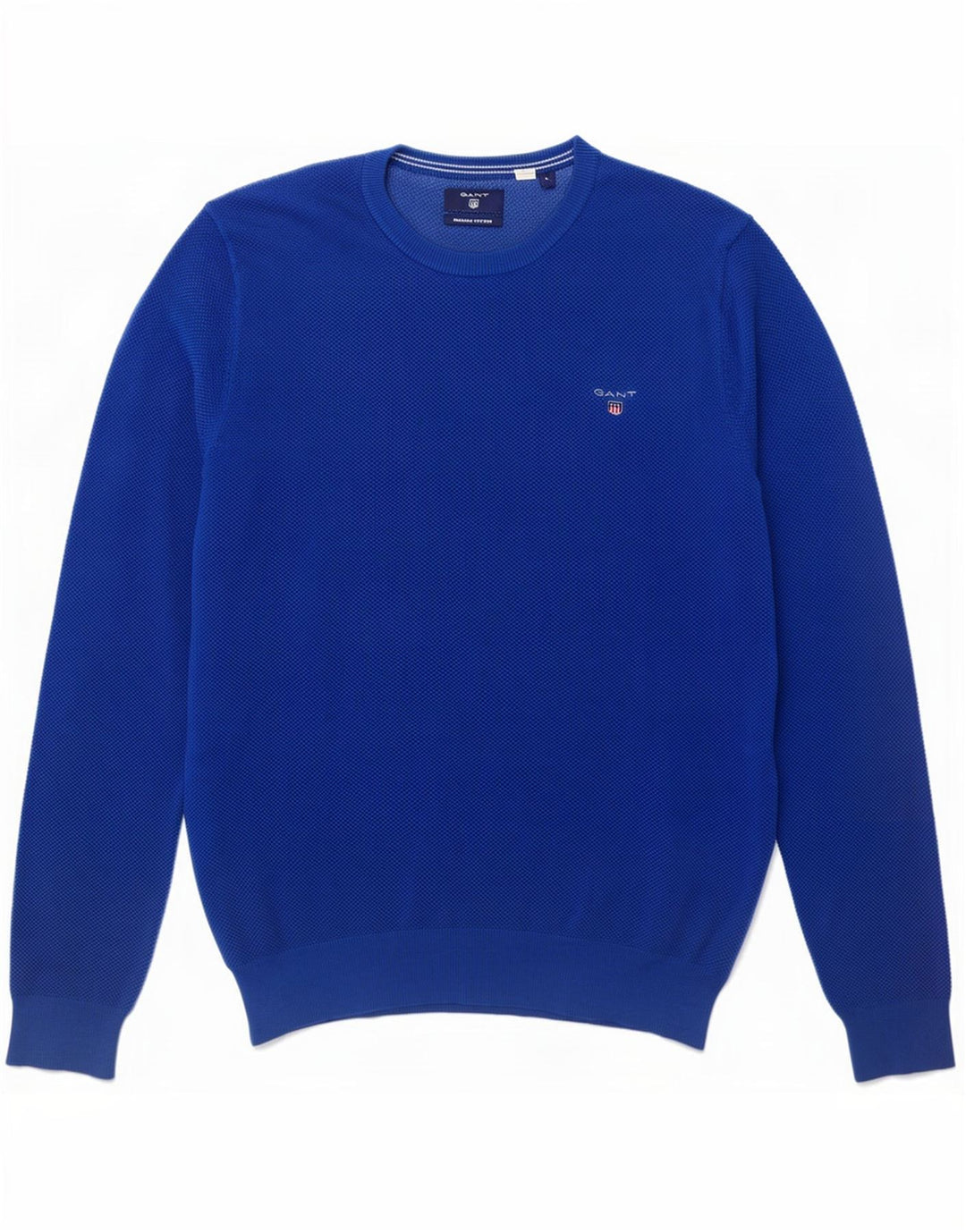 Gant Jersey De Cuello Redondo Para Hombre Jersey De Algodón Azul Grande