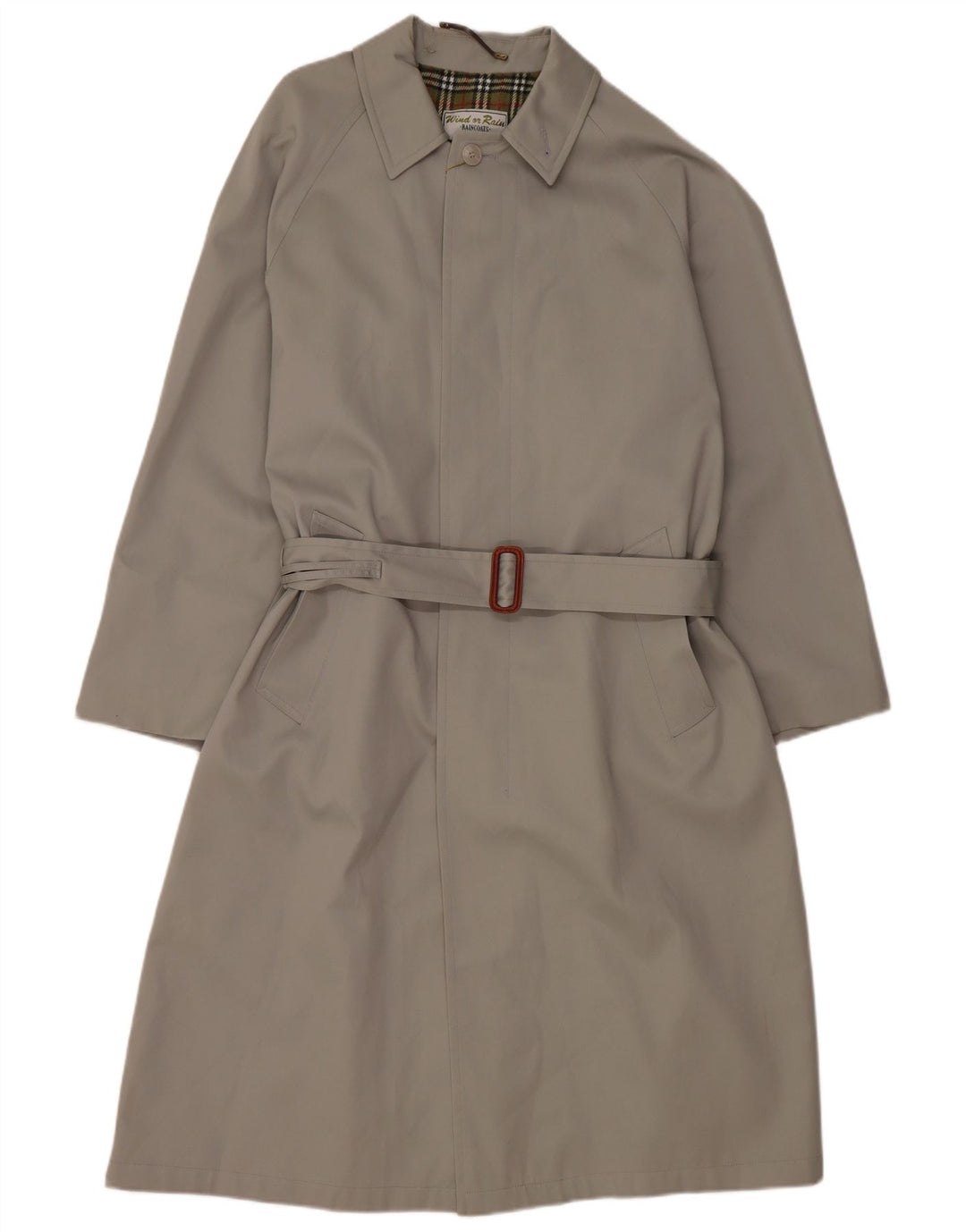 VINTAGE Gabardina holgada para hombre IT 44 XS Poliéster beige