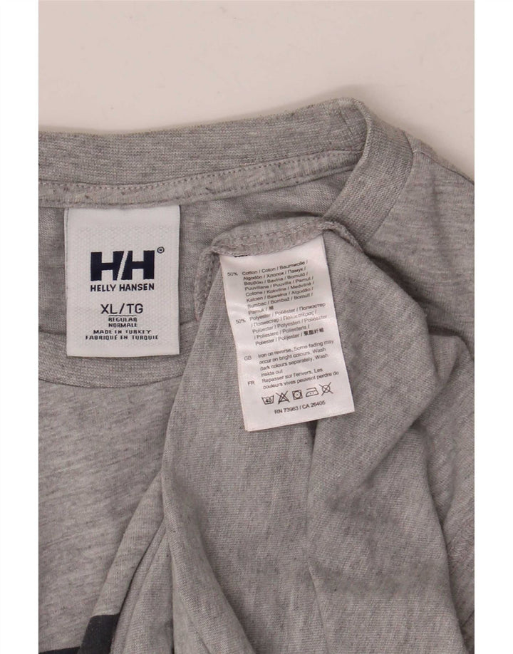 Helly Hansen Camiseta gráfica para hombre Top XL Gris Algodón