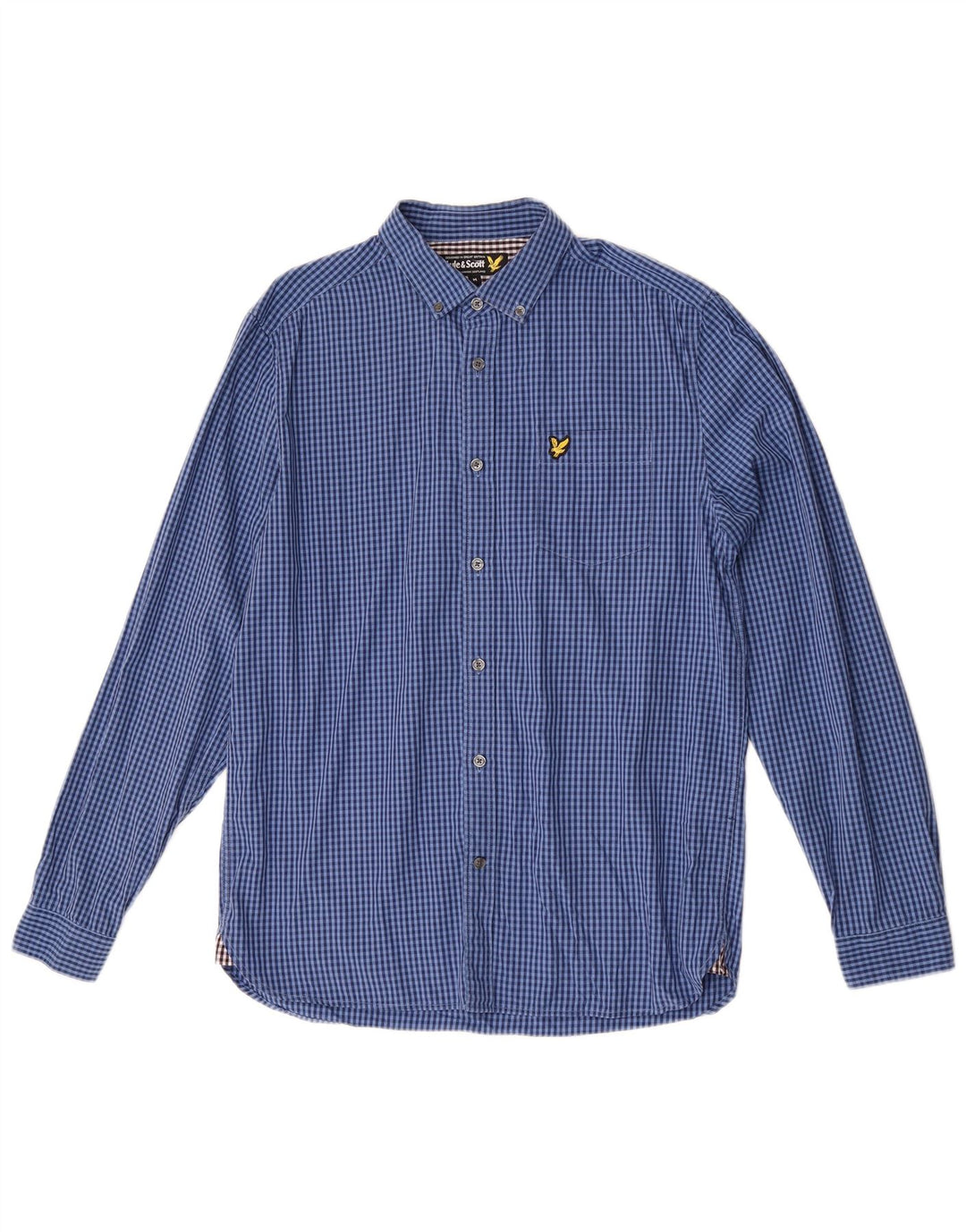 Camisa Lyle & Scott Hombre Algodón Vichy Azul Medio