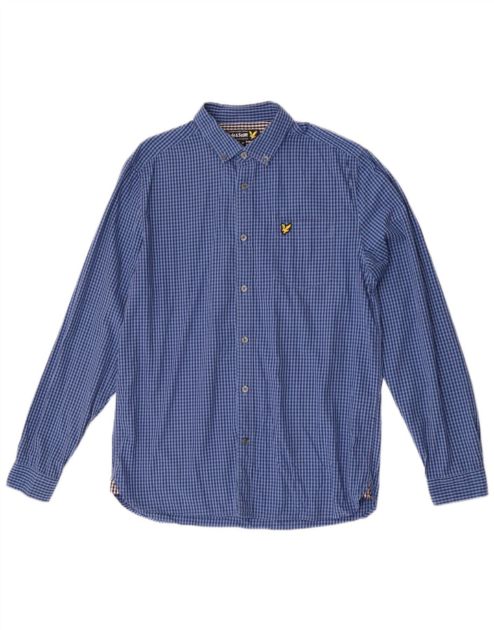 Camisa Lyle & Scott Hombre Algodón Vichy Azul Medio