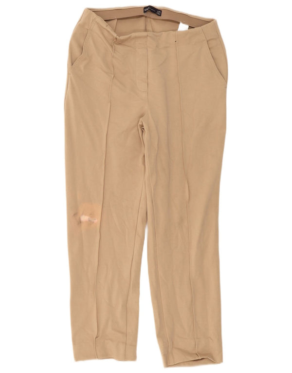 Marks & Spencer Pantalones Casuales Rectos para Mujer UK 12 Medium W30 L26 Beige