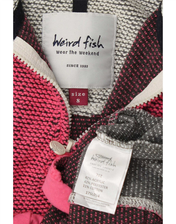 Weird Fish Sudadera gráfica para mujer Jumper UK 8 Small Pink Colourblock