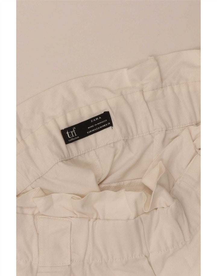 Zara Mujer Pantalones Cortos Chinos Pegged Mediano W28 Blanco